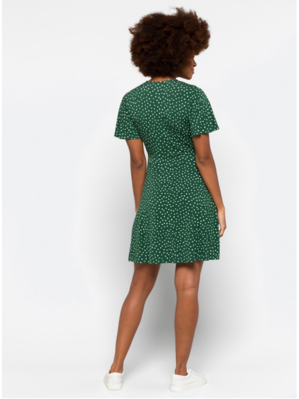 41 Hawthorn Elisse Knit Surplice Polka Dot Dress Green Size M - Picture 6 of 9